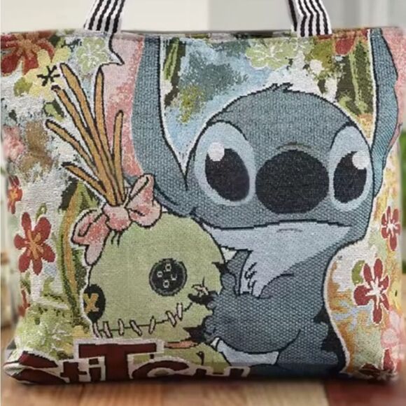 Disney Stitch Multicolor Large Tote Bag NEW! - Picture 5 of 6